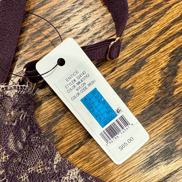 Skarlett Blue Plum Maroon Entice Balconette Lace Bra New With Tags 30DDD/30F - Picture 2 of 9